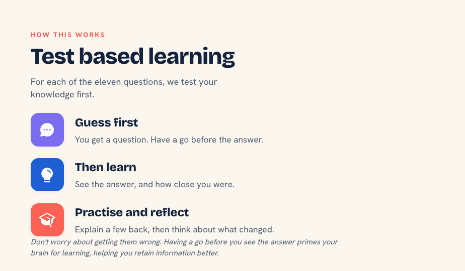 Anonymised Session 06 recap deck — test based learning